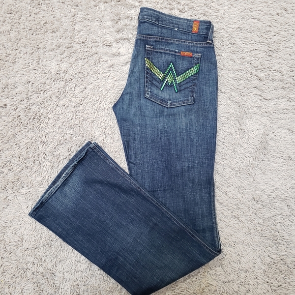 7 For All Mankind Denim - 7FAMK A Pocket Flare Jeans Mermaid Pocket